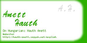 anett hauth business card